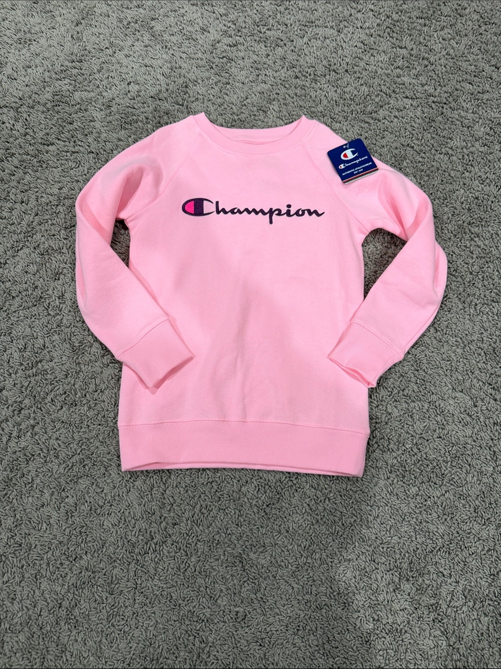 Champion Pink Logo Crewneck Sweatshirt